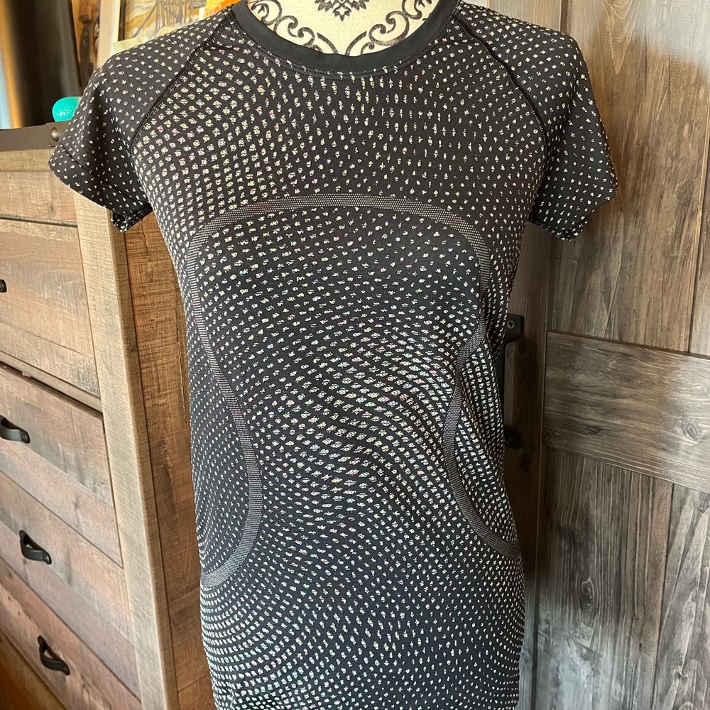 Lululemon Black Top with Colorful Dots